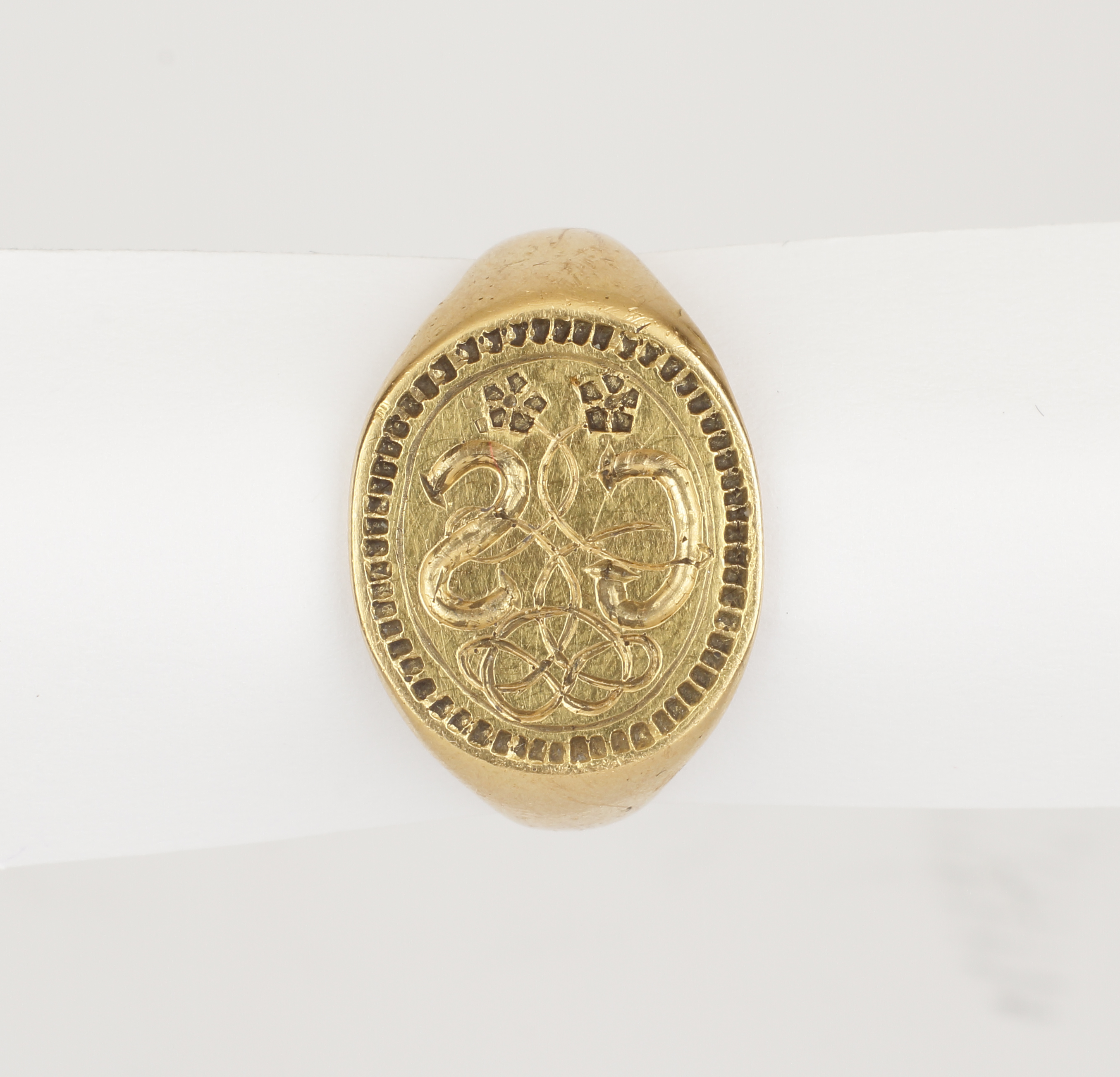 A Rare English High-Carat Gold Signet Ring